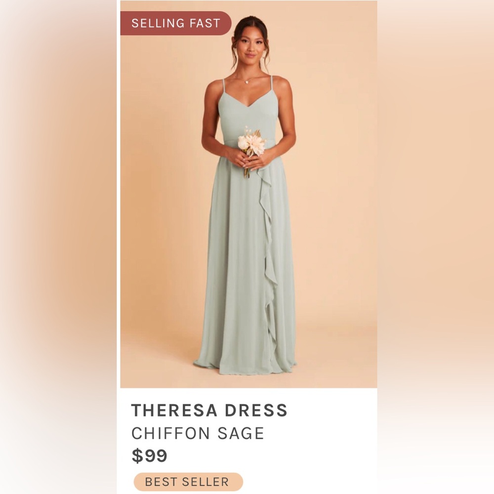 Theresa Sage Green Chiffon Bridesmaids Dress